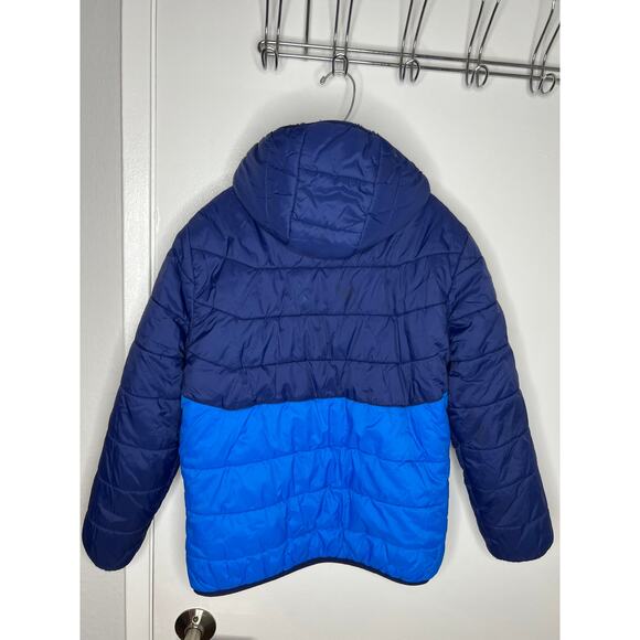Eddie Bauer Boys Fleece Lined Reversible Puffer Coat Blue ~ Size M (10/12) - Picture 3 of 9
